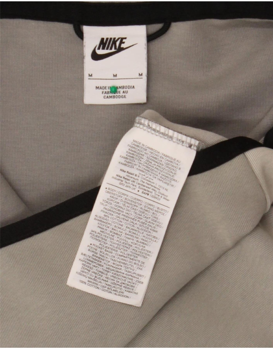 Nike - Sudadera con capucha y cremallera para hombre, algodón gris medio con bloques de color