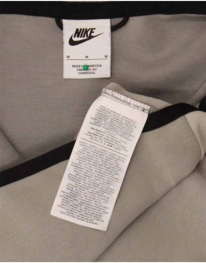 Nike - Sudadera con capucha y cremallera para hombre, algodón gris medio con bloques de color