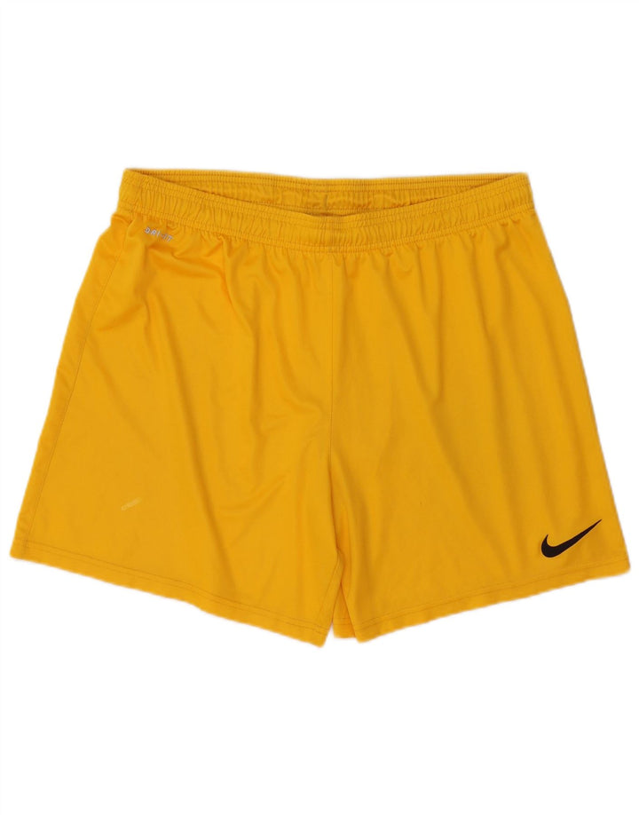 Nike - Pantalones cortos deportivos Dri Fit para hombre, poliéster amarillo grande