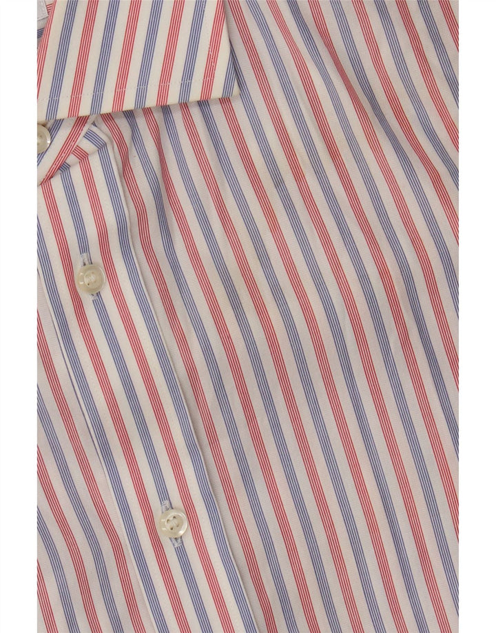 Boggi Milano Camisa Grande De Algodón A Rayas Rojas Hombre