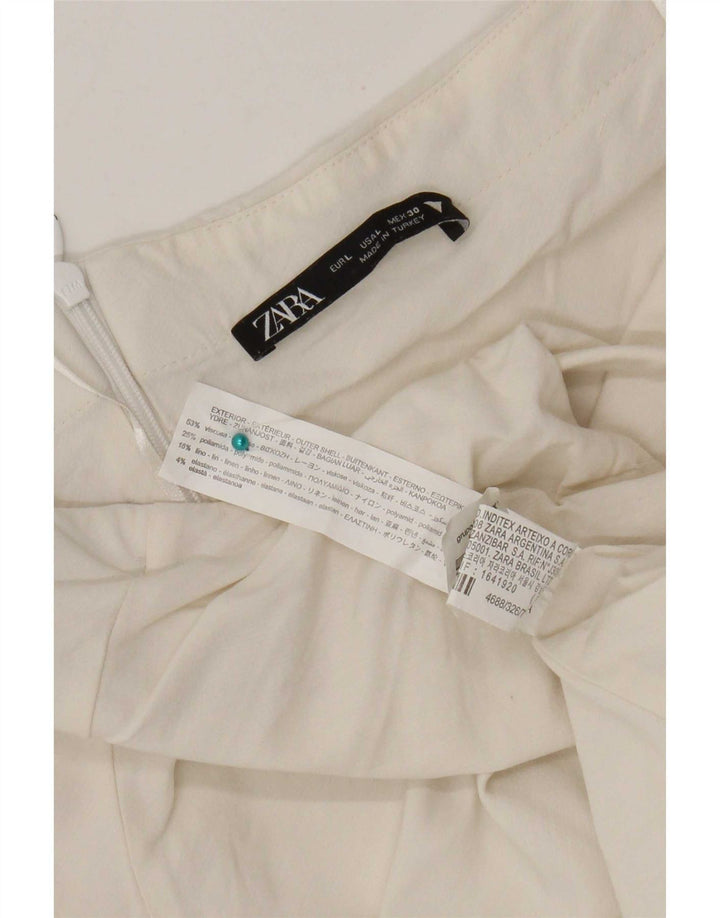 Zara Minivestido Halter para Mujer UK 44 Large Viscosa Blanca
