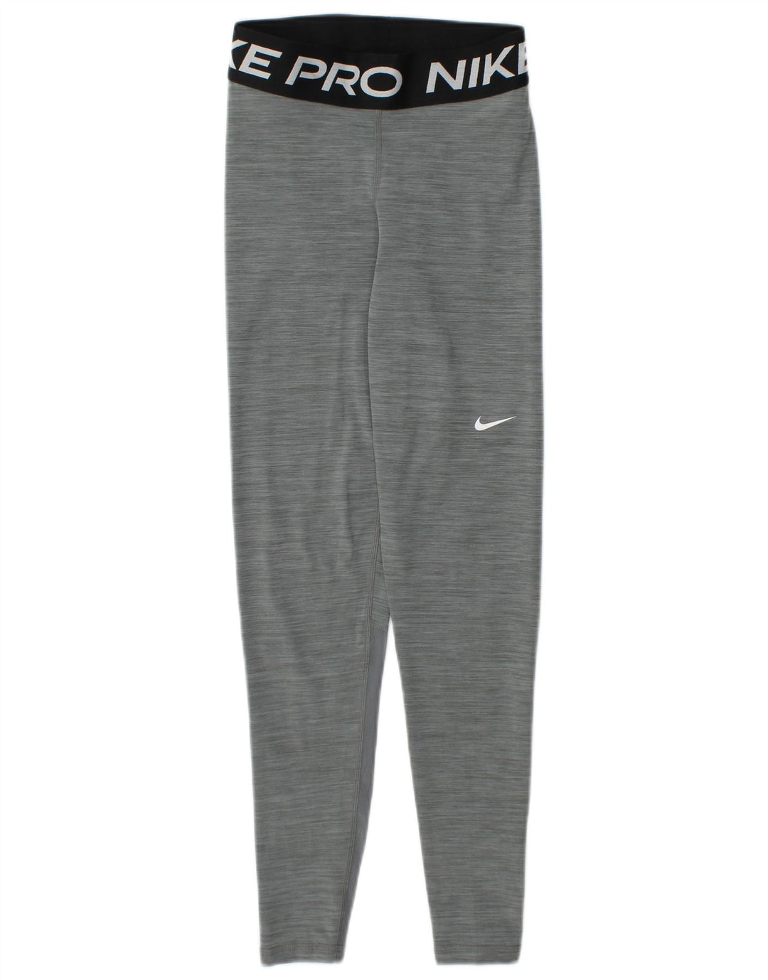 NIKE Womens Dri Fit Graphic Leggings UK 4 XS  Grey Flecked Polyester