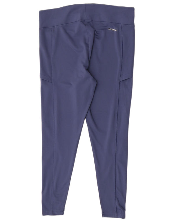 Adidas Mujer Aeroready Leggings UK 40 Grande Azul Marino Poliéster