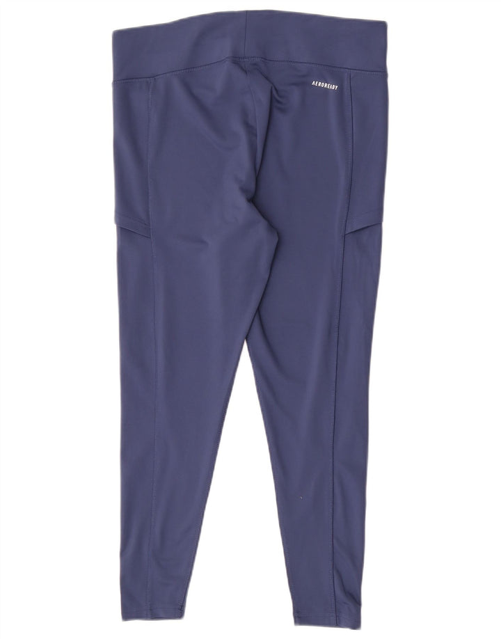 Adidas Mujer Aeroready Leggings UK 40 Grande Azul Marino Poliéster