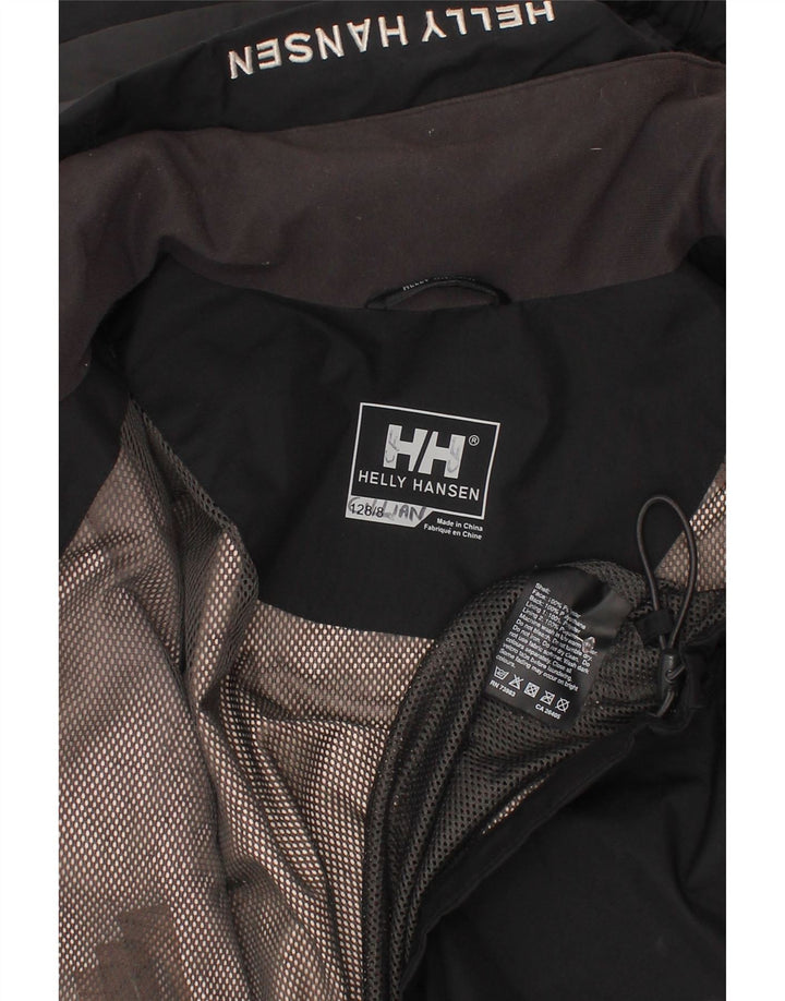 Helly Hansen Chaqueta cortavientos con capucha para niños 7-8 años Negro Poliéster