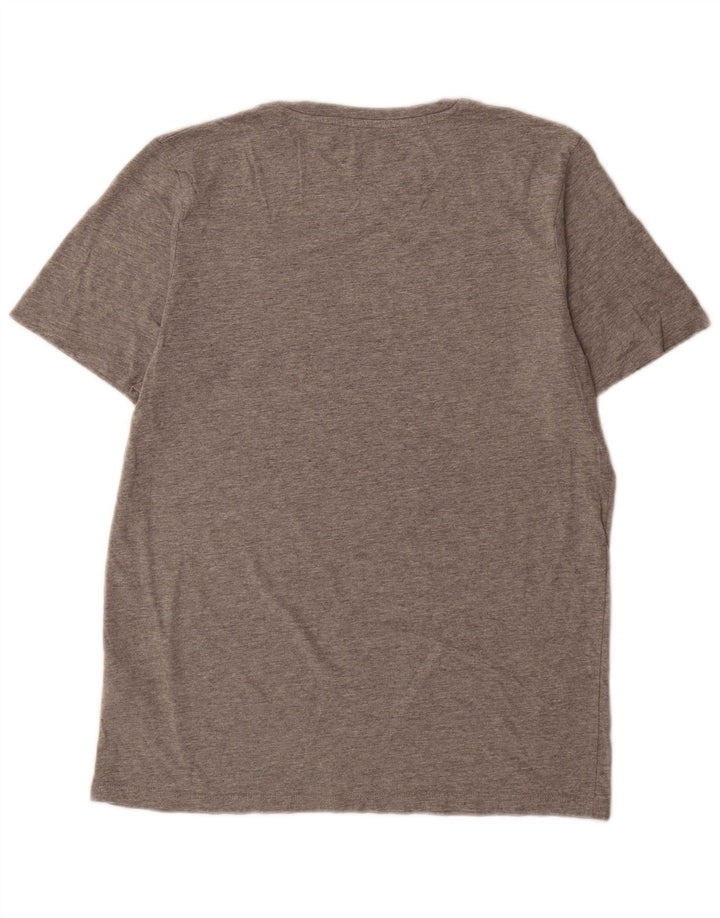 Jack & Jones - Camiseta gráfica para hombre, talla grande, algodón gris