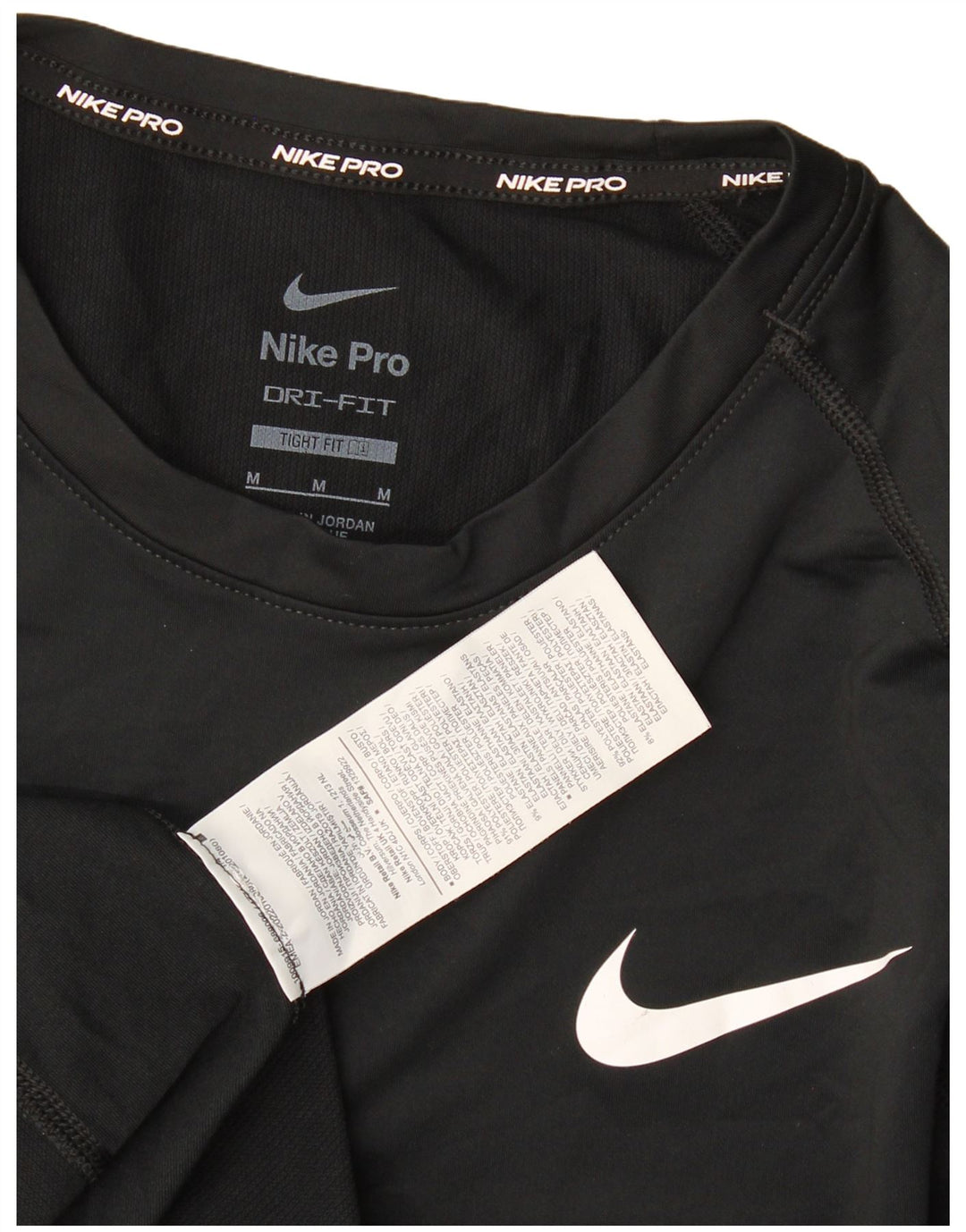 Camiseta Nike Dri Fit para hombre Top poliéster negro mediano
