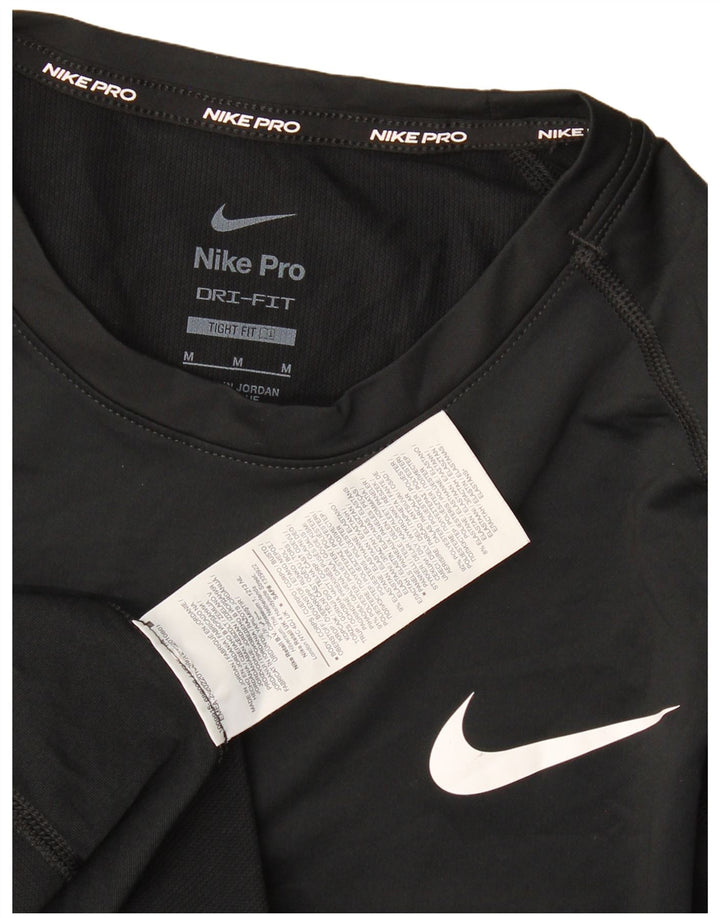 Camiseta Nike Dri Fit para hombre Top poliéster negro mediano