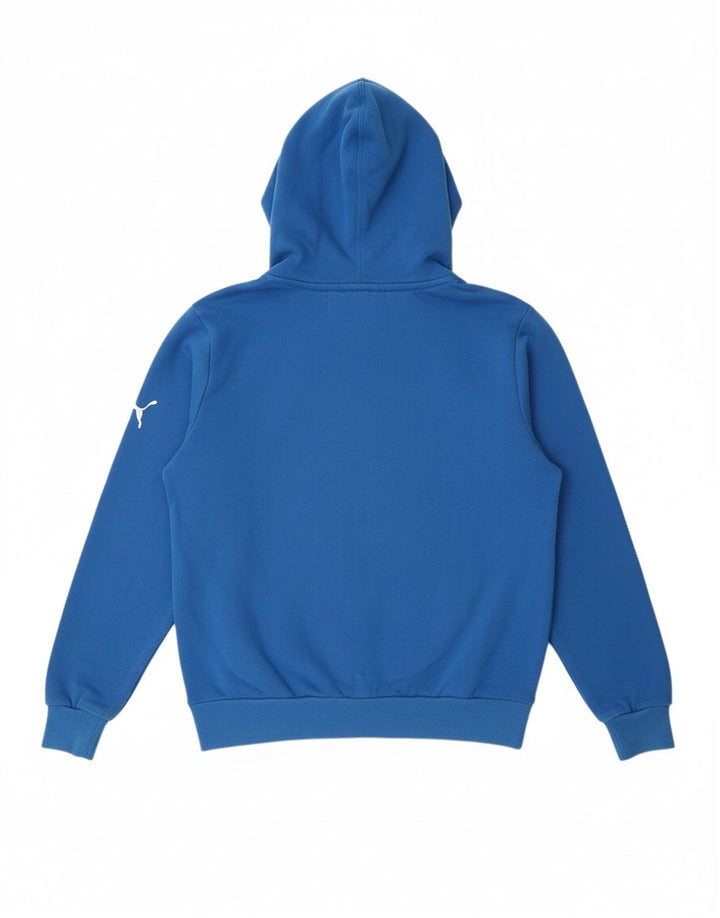 PUMA Mens Graphic Hoodie Jumper Medium Blue Cotton