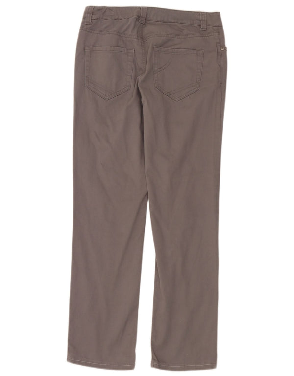 Benetton Pantalones Casuales Rectos Mujer IT 40 Small W30 L28 Gris Algodón