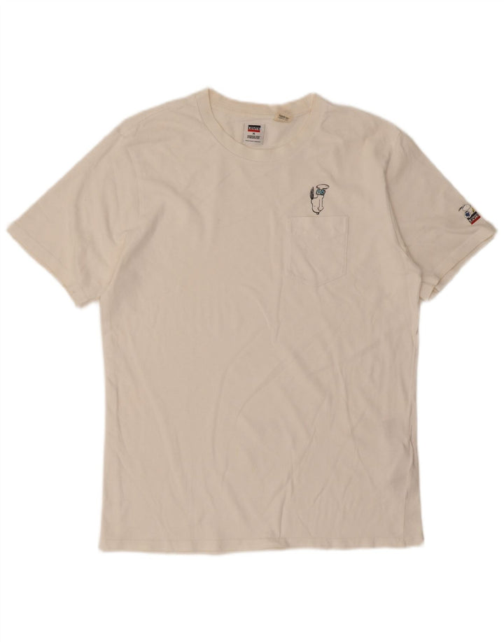 Levi's Hombre Peanuts Camiseta Top Pequeño Algodón Blanco