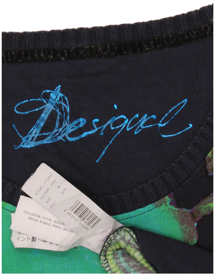 DESIGUAL Top gráfico para mujer de manga larga UK 40 Mediano Multicolor Floral