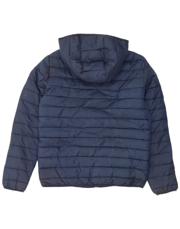 JACK & JONES Chaqueta acolchada con capucha para hombre UK 40 Large Poliéster azul marino