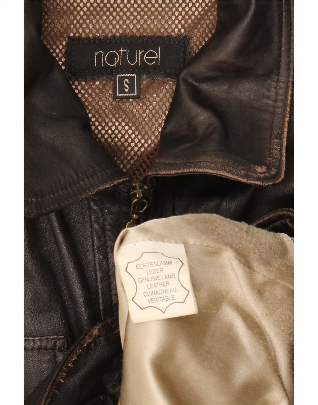 Chaqueta de cuero vintage para hombre UK 36 Small Brown