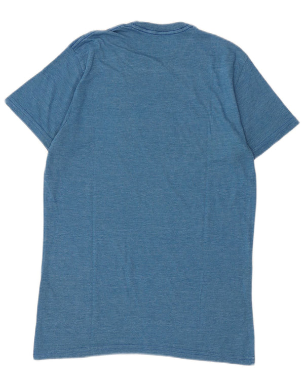 Hard Rock Cafe Camiseta estampada Venecia para hombre Top pequeño de algodón moteado azul