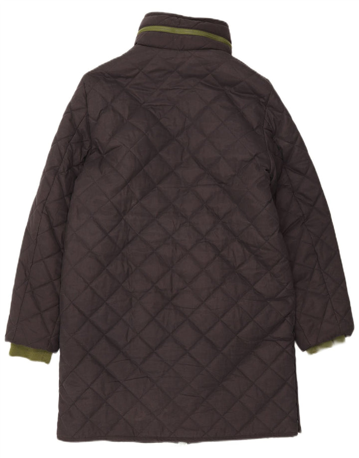 White Stuff Abrigo acolchado con capucha para mujer, talla 40, poliéster gris pequeño