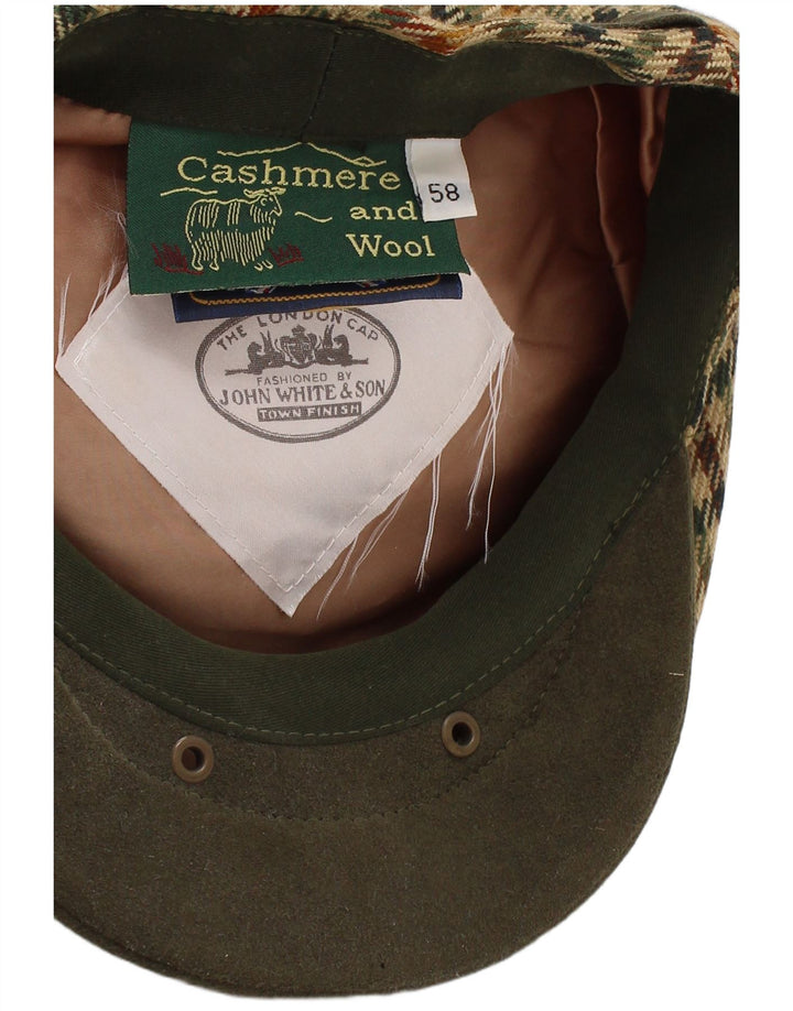 JOHN WHITE AND SON Mens Geometrical Flat Cap Large Khaki Classic