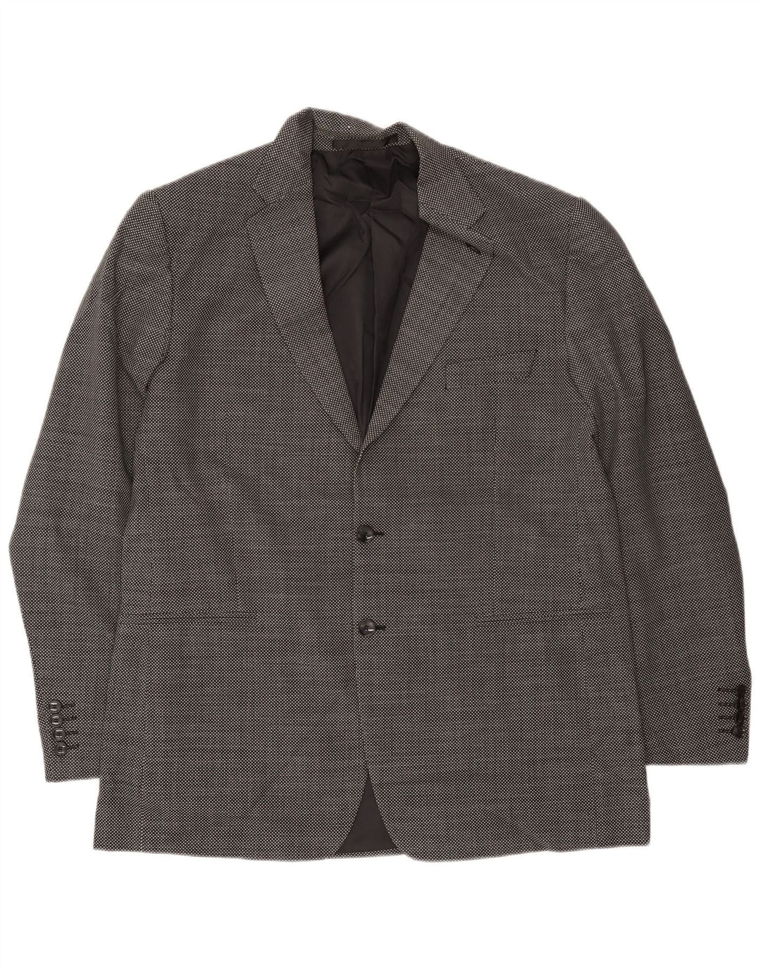 Marks & Spencer Chaqueta tipo blazer de 2 botones para hombre UK 44 XL Lana a cuadros negra