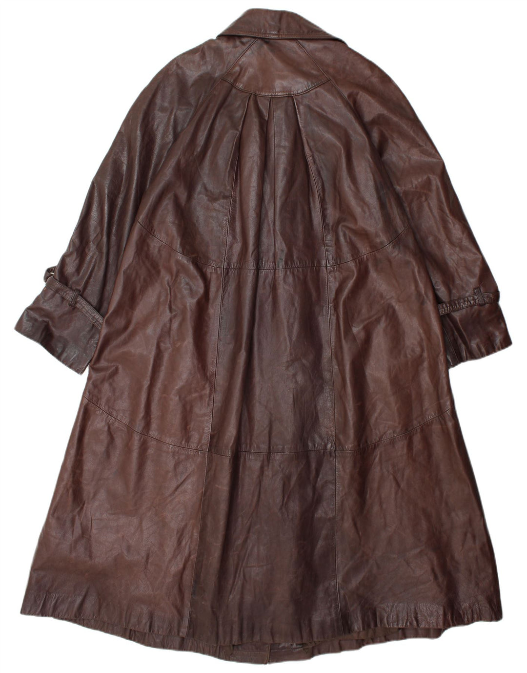 VINTAGE Abrigo de cuero para mujer Reino Unido 14 Marrón medio