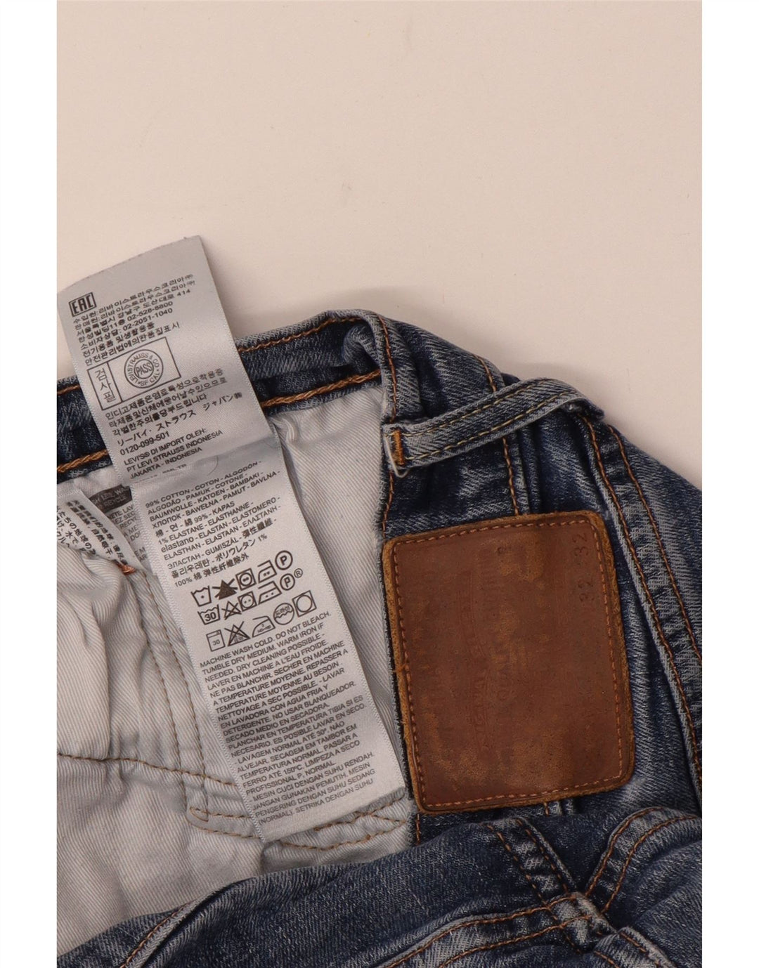 Vaqueros Levi's Hombre Rectos W32 L32 Algodón Azul