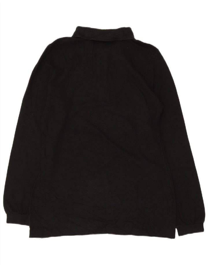 Polo Lacoste de manga larga para mujer talla 40 mediano algodón negro
