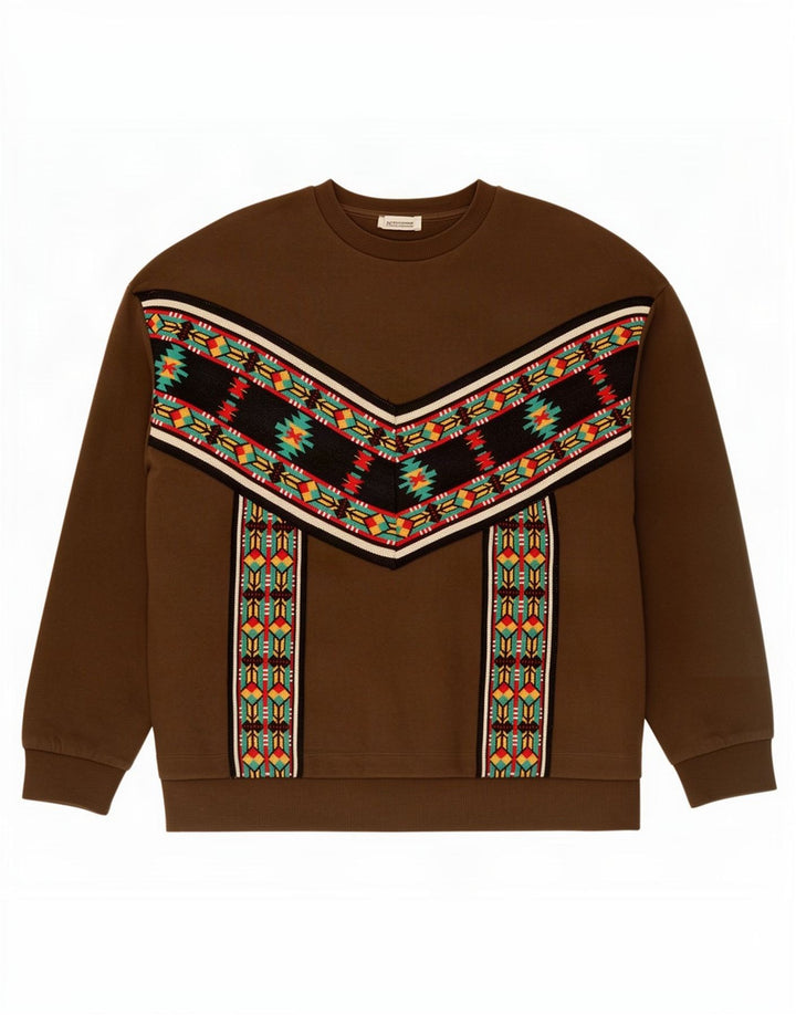 Zara Mujer Sudadera Oversize Jersey UK 10 Small Khaki Geométrico