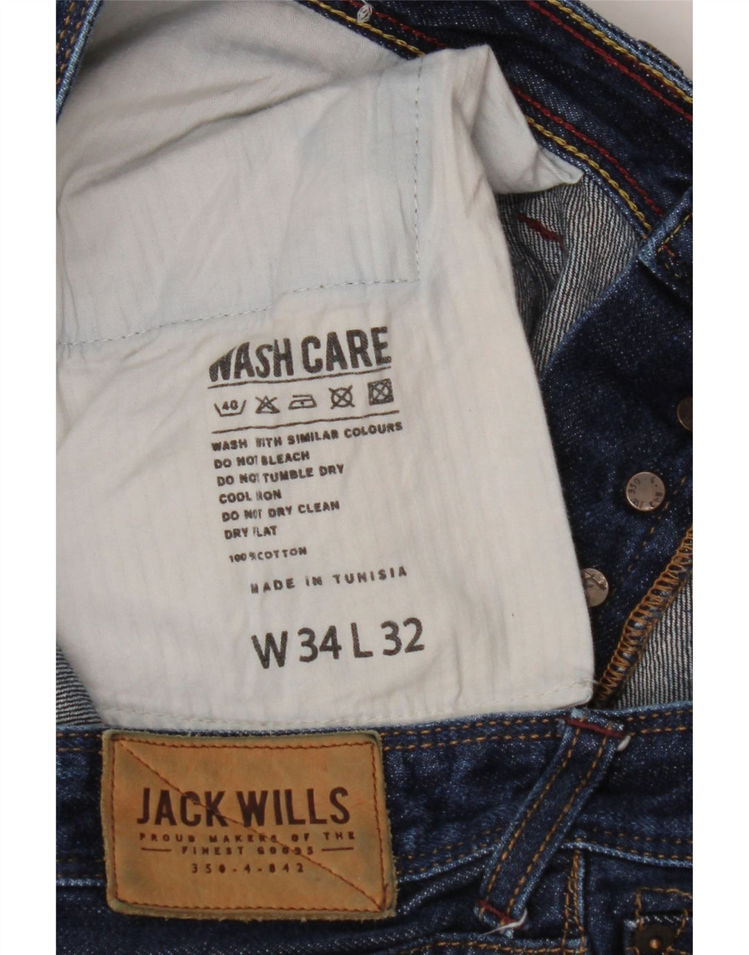 JACK WILLS Vaqueros ajustados para hombre W34 L32 Algodón azul