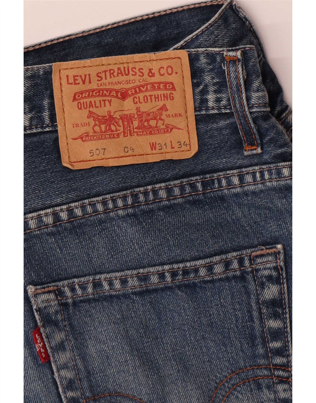 Levi's Hombre 507 Slim Bootcut Jeans W31 L34 Algodón Azul