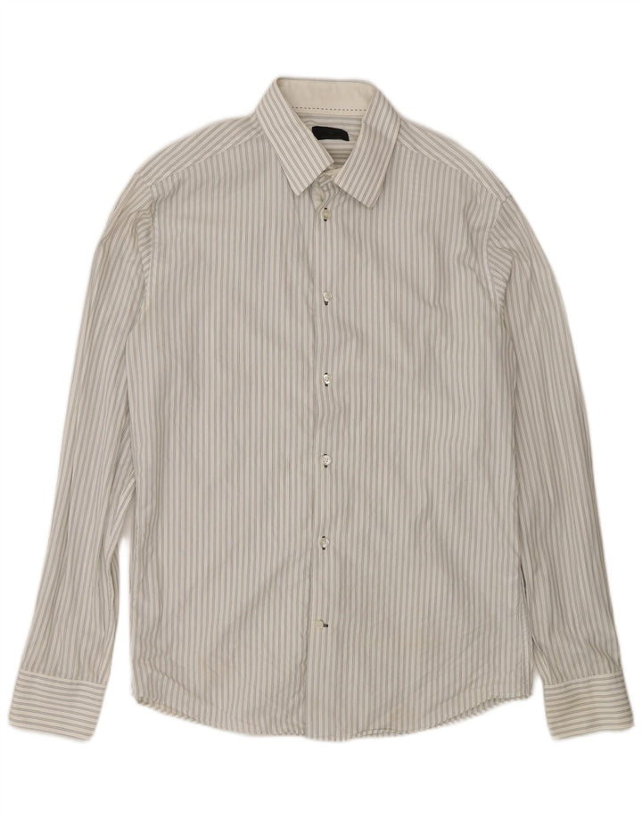 Camisa Jack & Jones Hombre Mediana Algodón Rayas Blancas