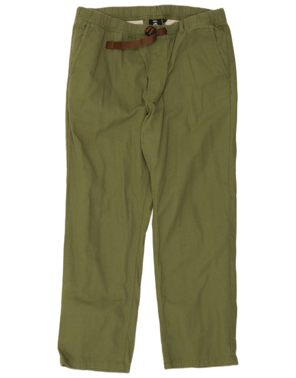 Vans Pantalón chino recto para hombre XL W38 L30 Algodón verde