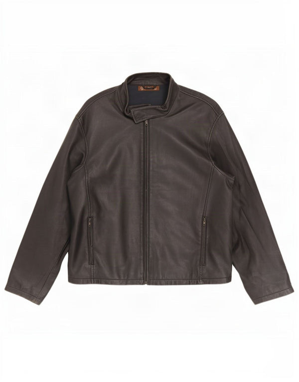 Vintage chaqueta de cuero para hombre Reino Unido 44 2XL negro