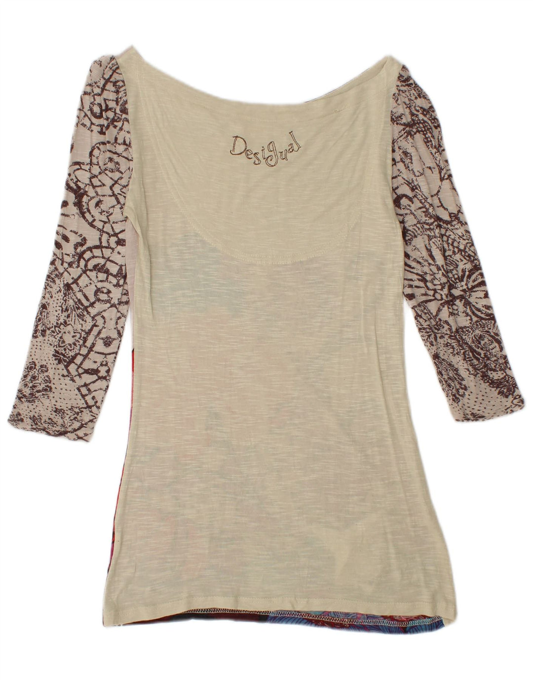 DESIGUAL Top gráfico para mujer manga 3/4 UK 8 Small Multicolor Floral