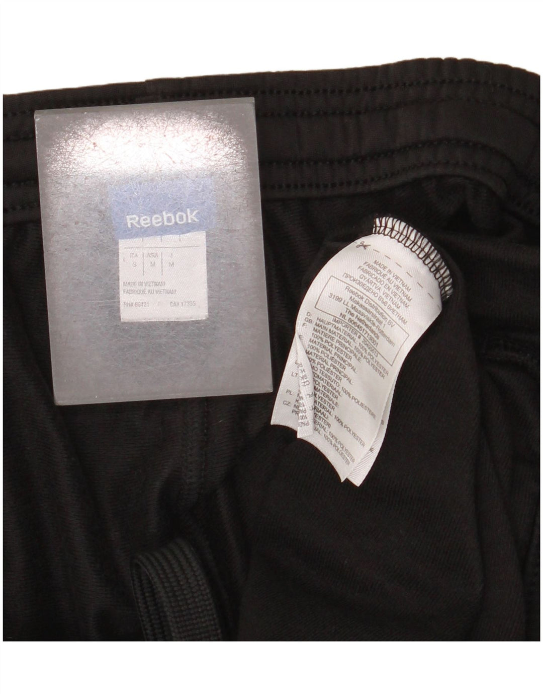 Reebok Pantalón Chándal Hombre Small Negro Poliéster