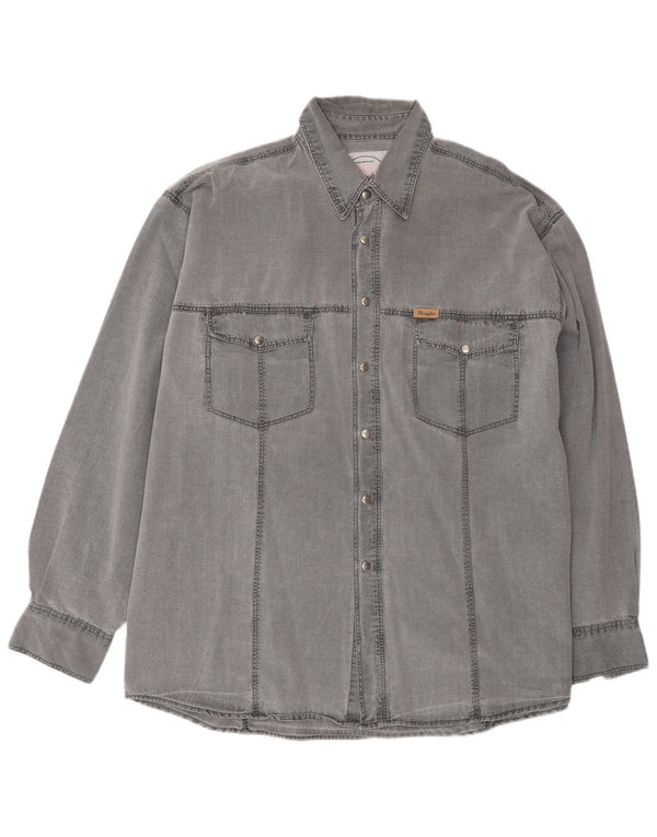 Wrangler Camisa Vaquera Hombre XL Algodón Gris