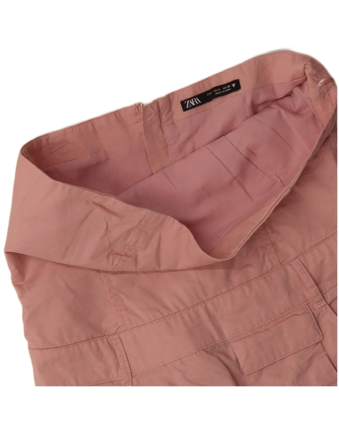ZARA Mujer Mini Vestido Sin Tirantes UK 6 XS Algodón Rosa