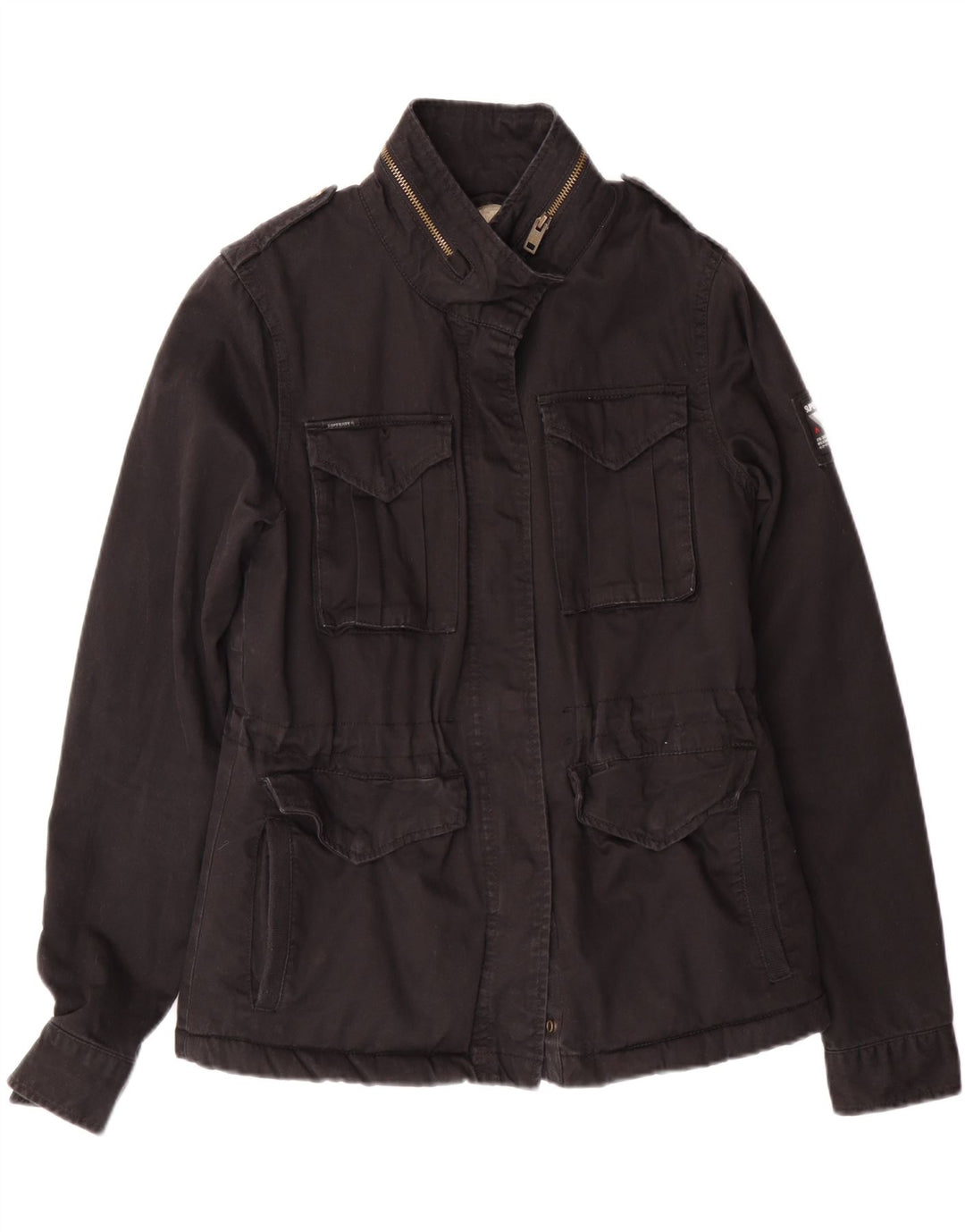 SUPERDRY Chaqueta militar para mujer UK 10 Small Black Cotton