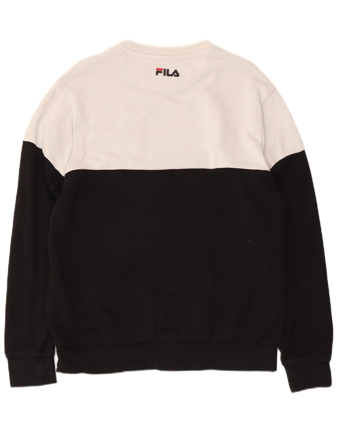 FILA - Sudadera gráfica para mujer, talla 40, tamaño mediano, color negro