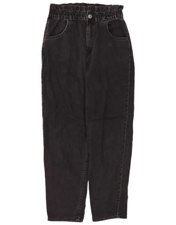 Zara Mujer Vaqueros Holgados De Talle Alto Mediano W28 L27 Gris