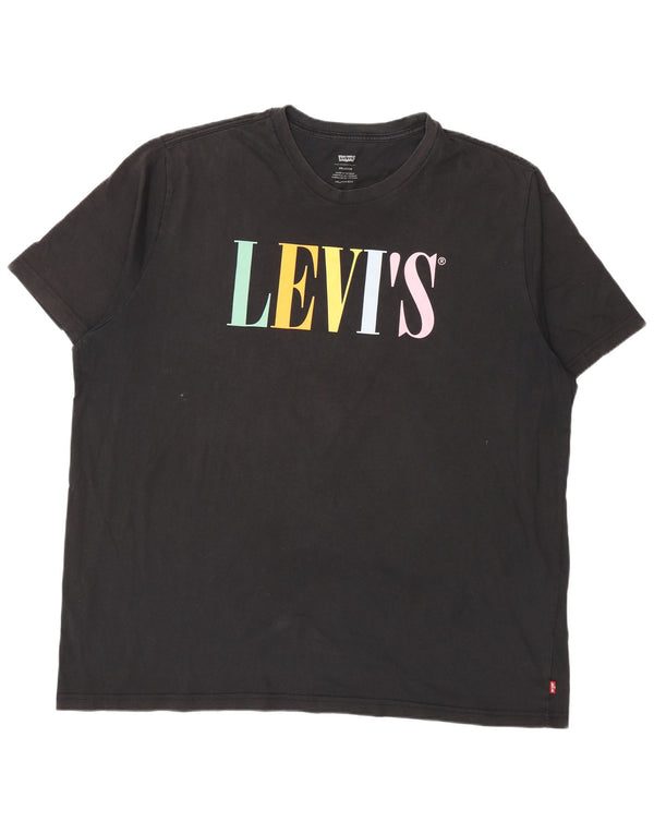 Levi's Camiseta gráfica de ajuste relajado para hombre Top 2XL Algodón negro