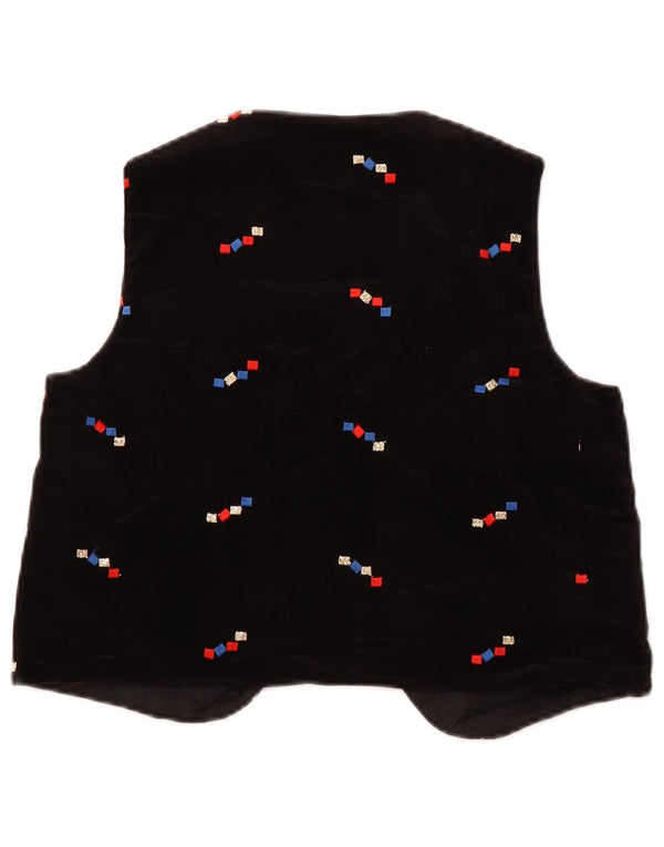 Vintage mujer terciopelo OPEN chaleco US 2 XS negro