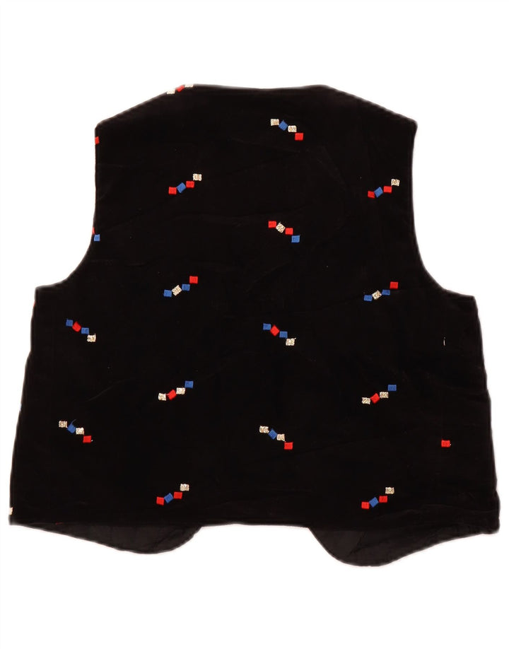 Vintage mujer terciopelo OPEN chaleco US 2 XS negro