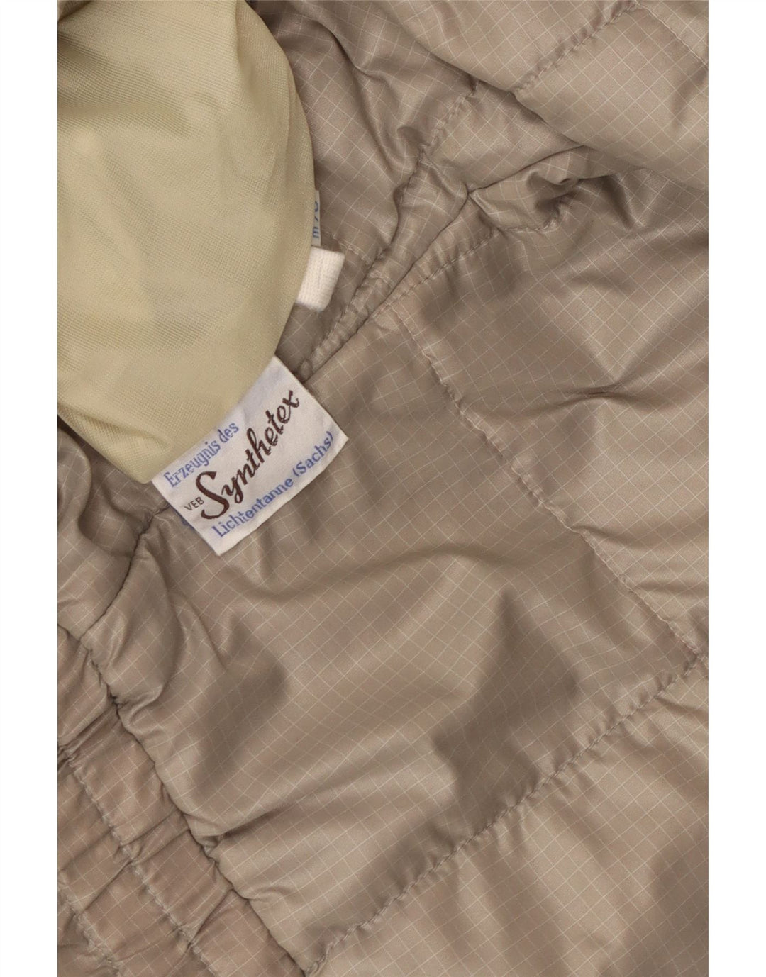 Vintage mujer chaqueta acolchada Reino Unido 14 azul medio Chevron sintético