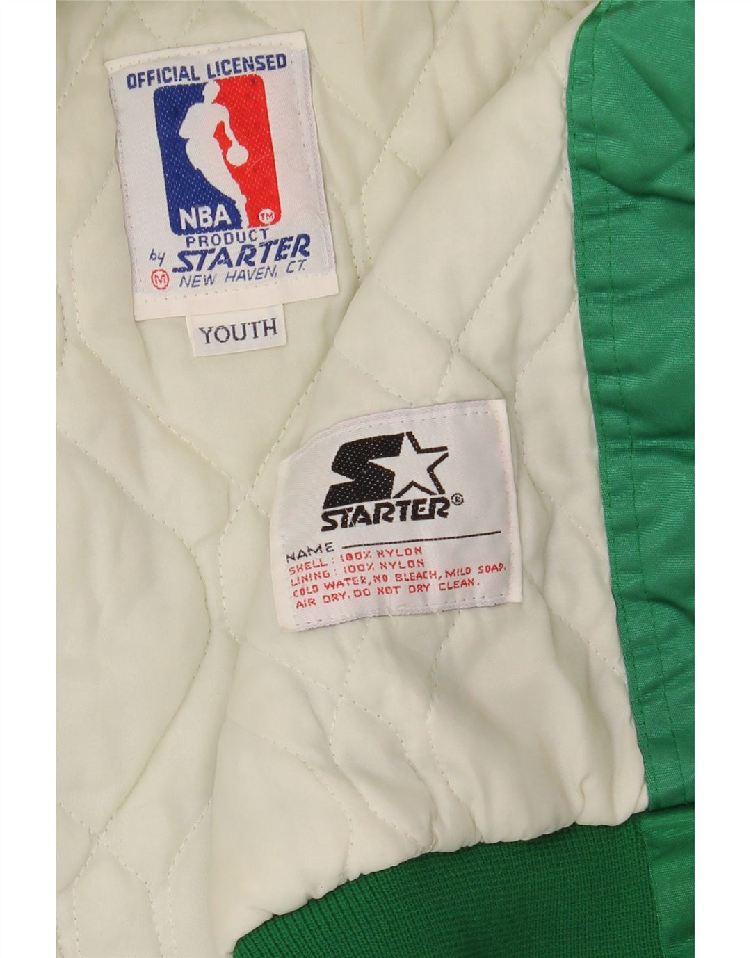 STARTER Chaqueta bomber con gráfico Celtics para niños 9-10 años Nylon verde medio