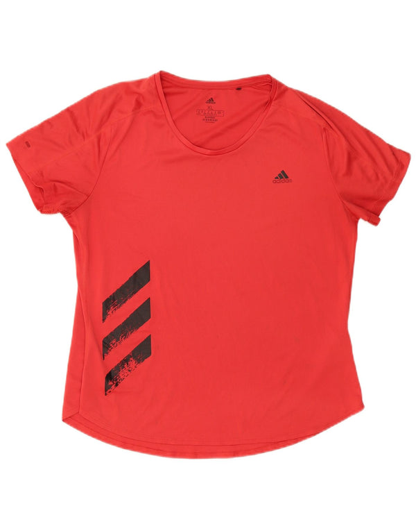Adidas Mujer Aeroready Graphic Camiseta Top UK 20/22 XL Rojo Poliéster