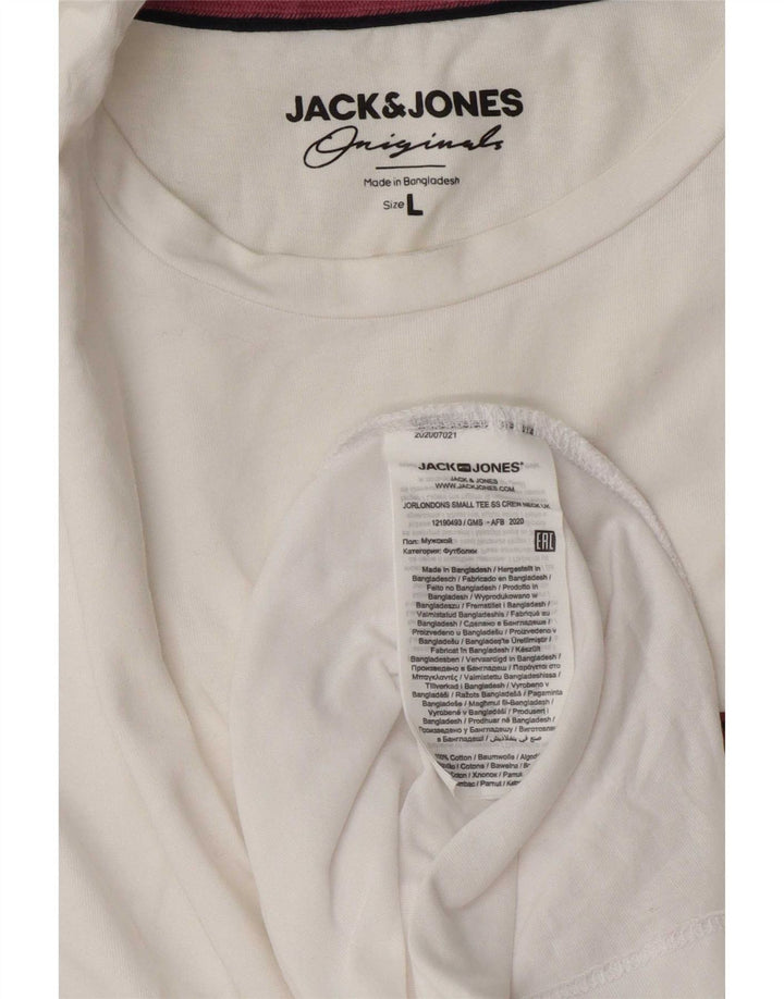 Jack & Jones - Camiseta para hombre, talla grande, color blanco, algodón