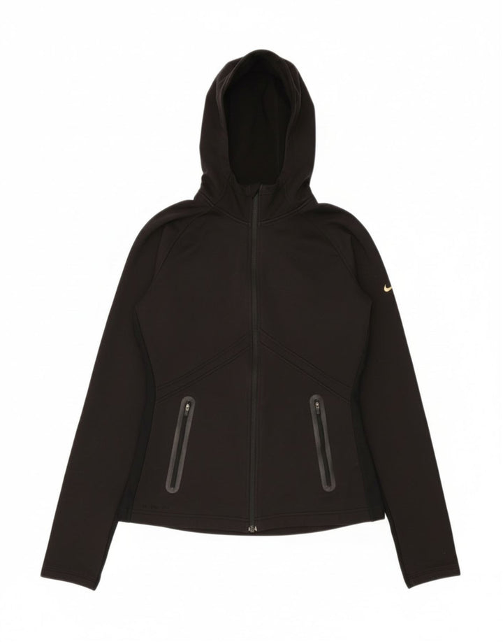 Nike Sudadera con capucha y cremallera para mujer UK 10 Small Poliéster negro