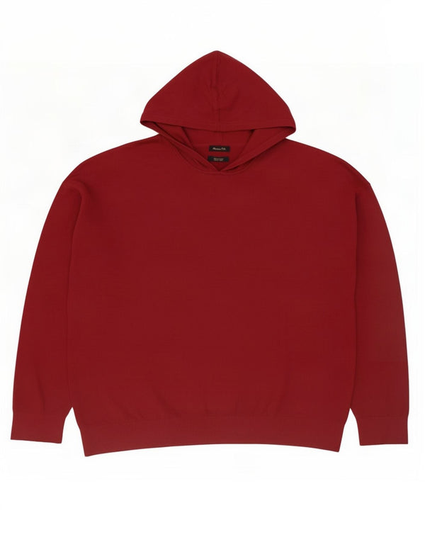Massimo Dutti Jersey con Capucha Hombre XL Burdeos Algodón
