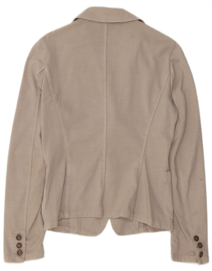 TRUSSARDI JEANS Chaqueta tipo blazer de 2 botones para mujer UK 42 Medium Beige