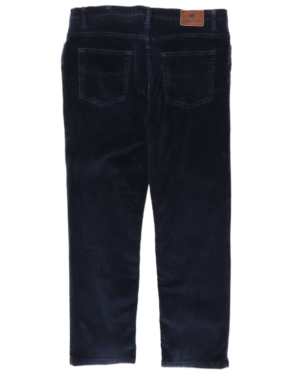 Marks & Spencer Pantalón recto de pana azul Harbor para hombre W36 L31 Azul marino