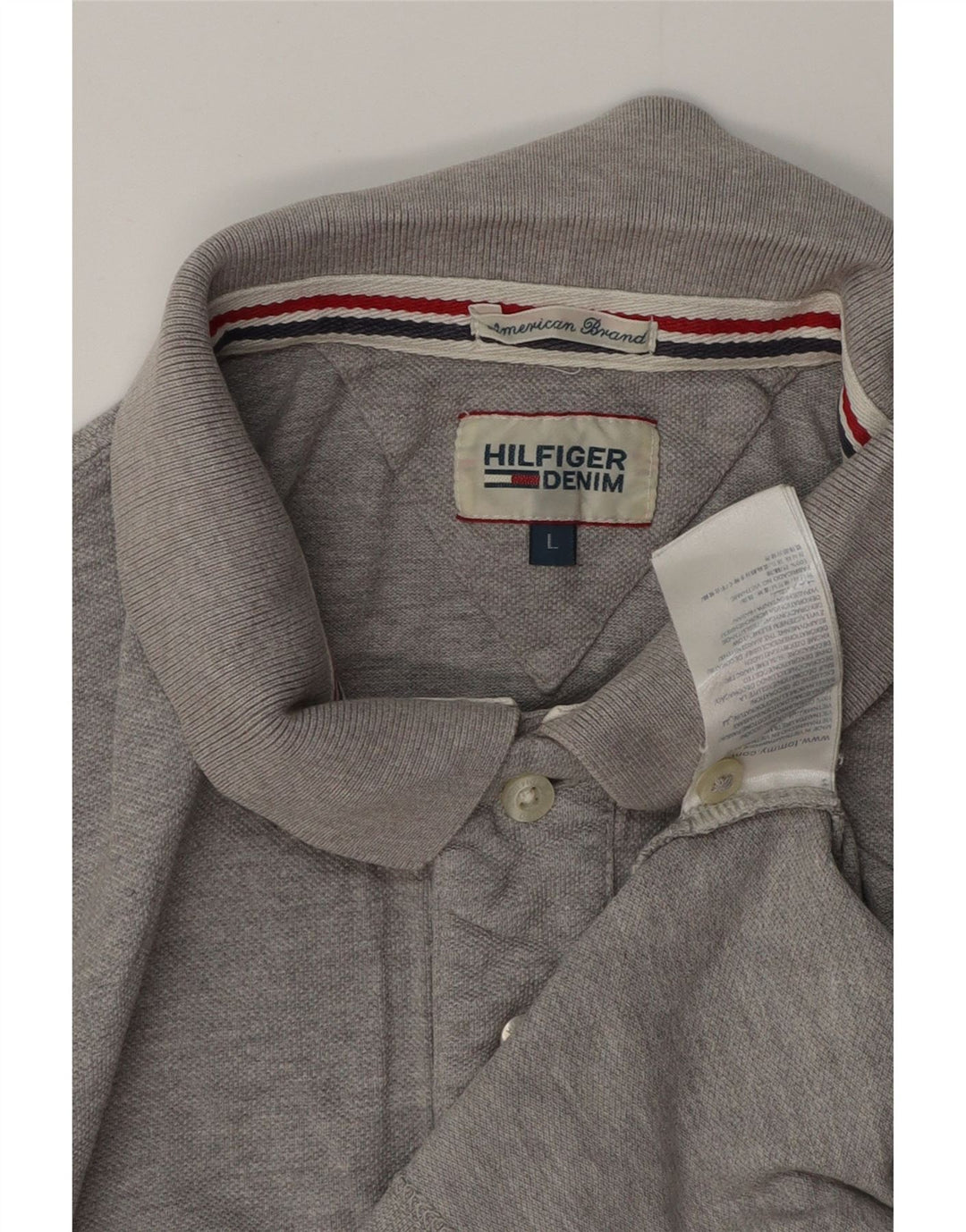 TOMMY HILFIGER Polo para hombre Grande Gris Algodón